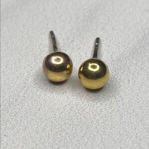 Gold Ball Sterling Silver Stud Earrings 925‎